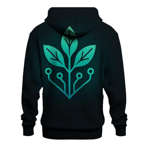 Aurora Circuit Botanical Emblem designer hoodies
