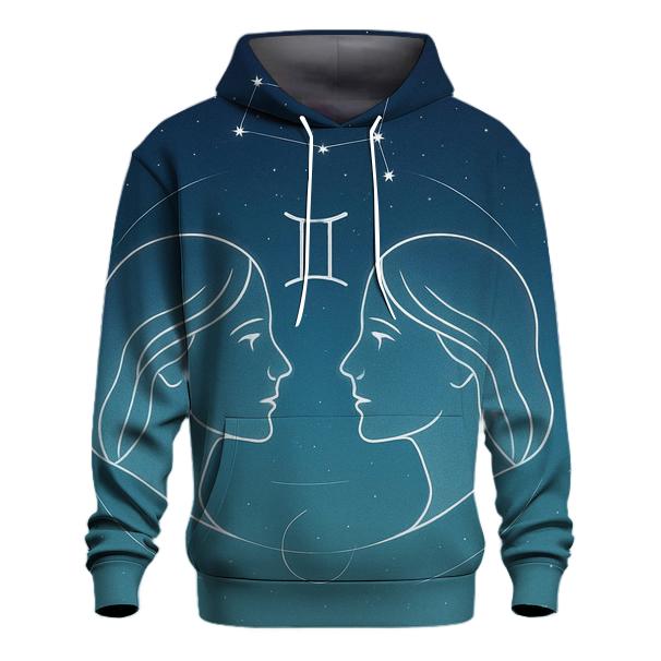 Gemini Mercury Mirror Constellation Portrait lightweight hoodies