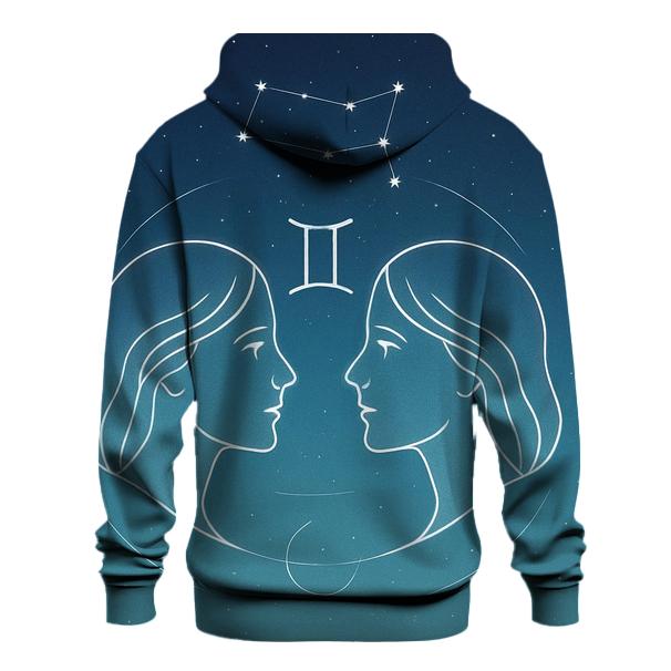 Gemini Mercury Mirror Constellation Portrait lightweight hoodies