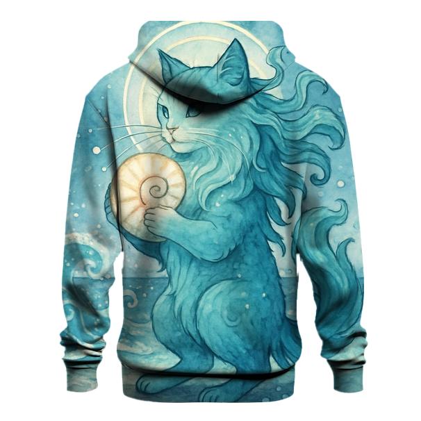 Moonlit Tideshell Guardian Cat lightweight hoodies