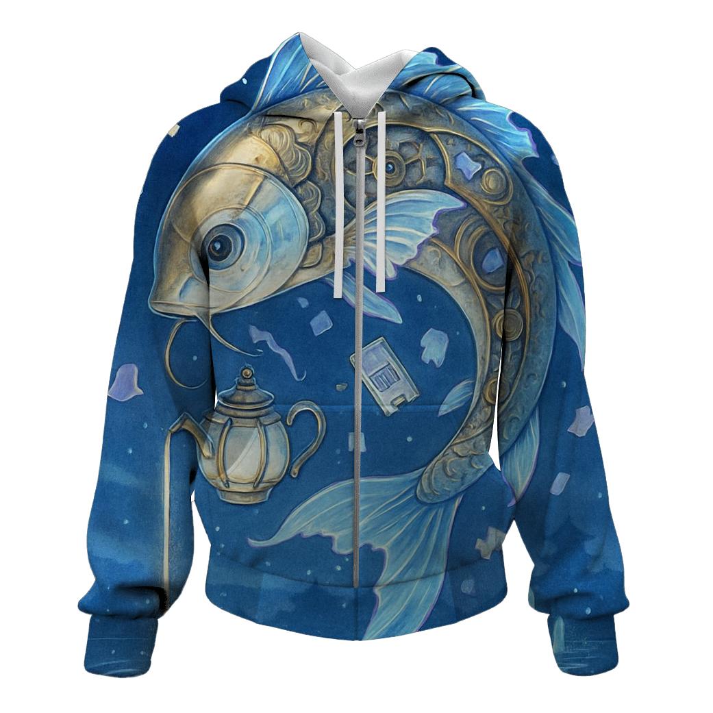 Lunar Tea With The Clockwork Koi lightweight hoodies
