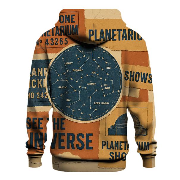 Retro Planetarium Ticket Stub Collage graphic hoodies