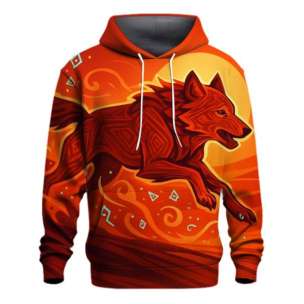 Sunset Dune Runic Wolf hoodie styles