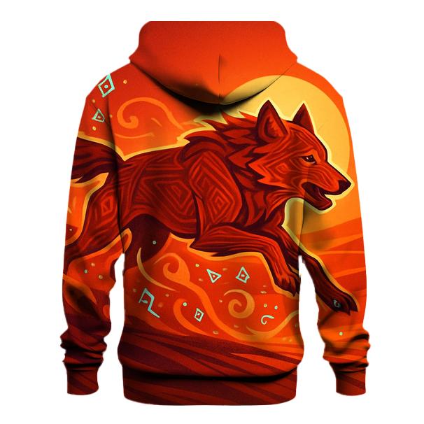 Sunset Dune Runic Wolf hoodie styles