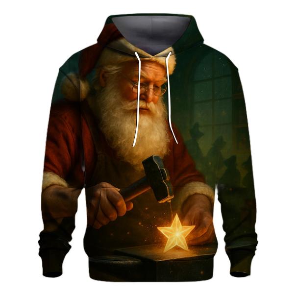 Celestial Workshop Santa And The Starlight Anvil printed hoodies