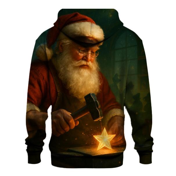 Celestial Workshop Santa And The Starlight Anvil printed hoodies