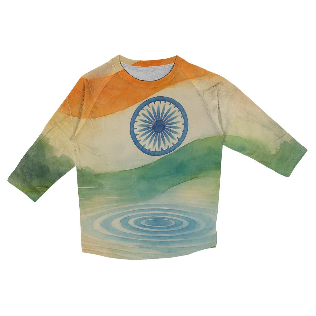 Lotus Monsoon Flag Of India personalized 3/4 sleeve tees