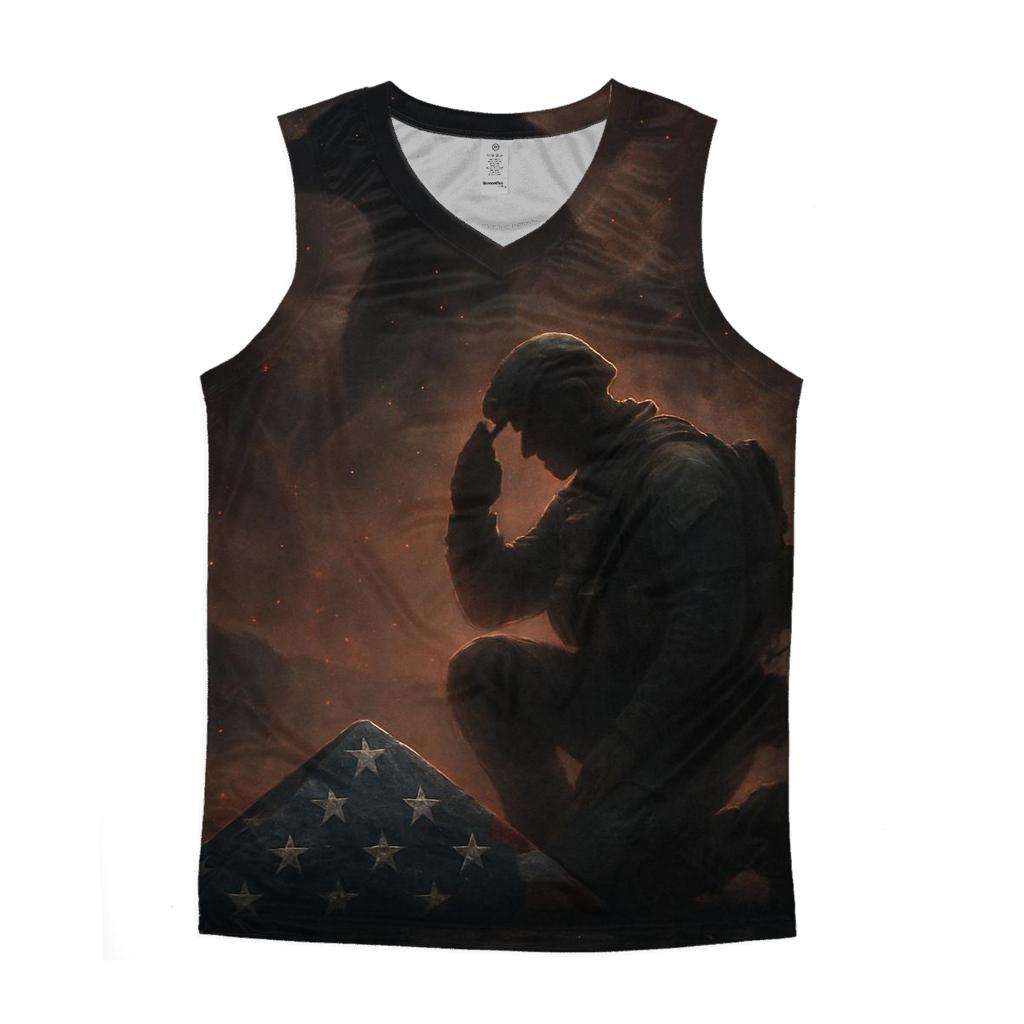 Celestial Vigil Over The Stripes stylish racerback tanks