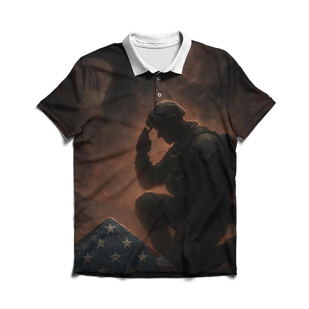 Celestial Vigil Over The Stripes casual sports polo shirts