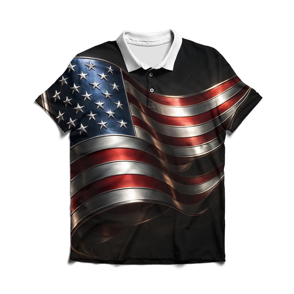 Midnight Chrome Banner Surge custom polo shirts