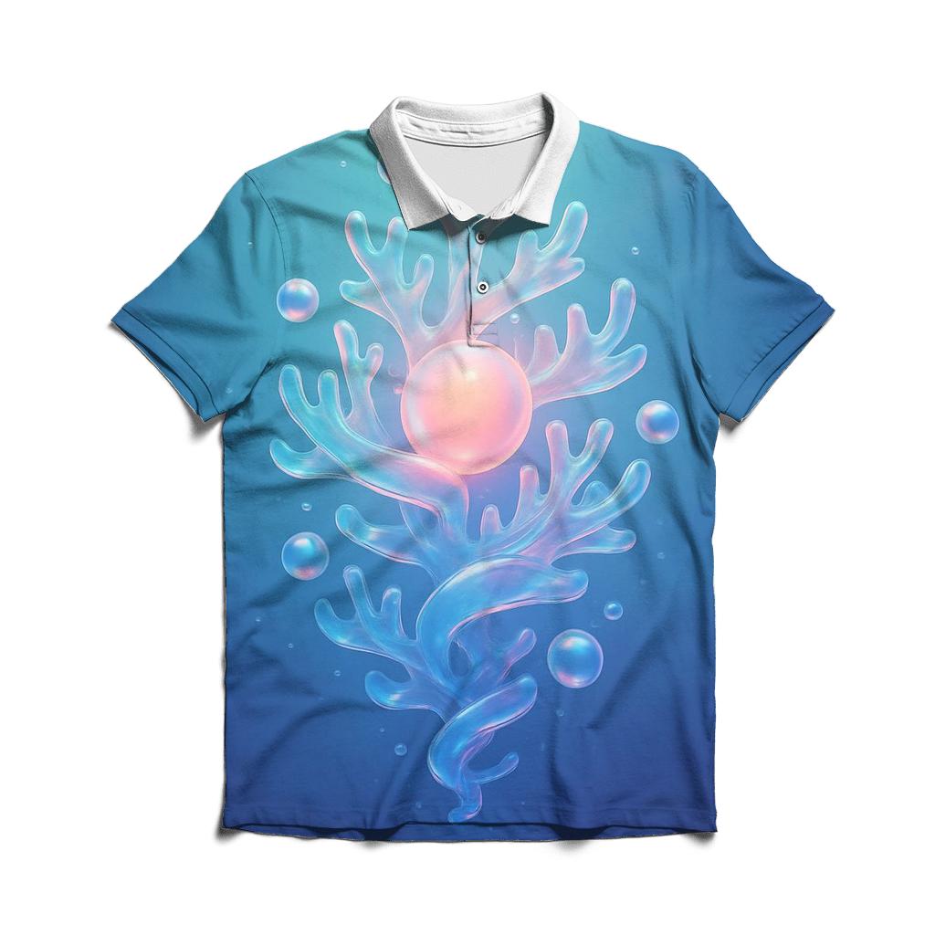 Aurora Glass Reef Drift premium cotton polo shirts