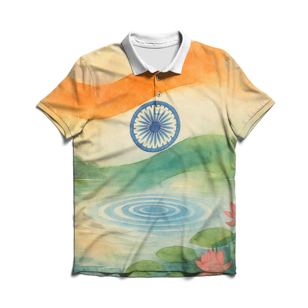 Lotus Monsoon Flag Of India designer slim fit polos