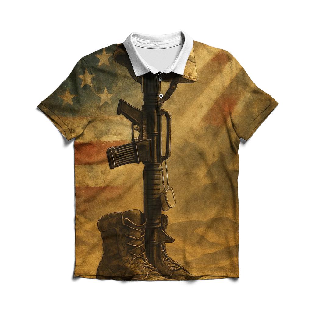 Desert Oath Flag And Armor Relics classic pique polos