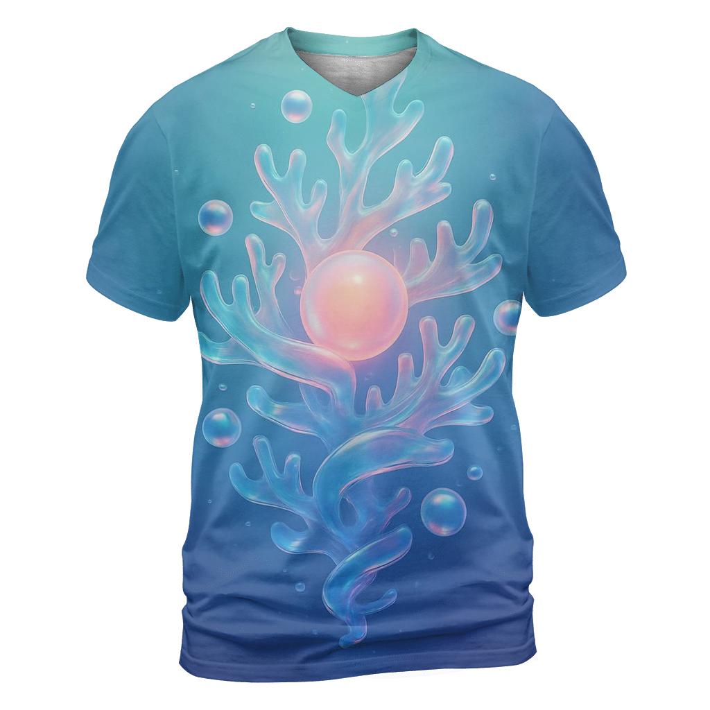 Aurora Glass Reef Drift artistic all-over print tops