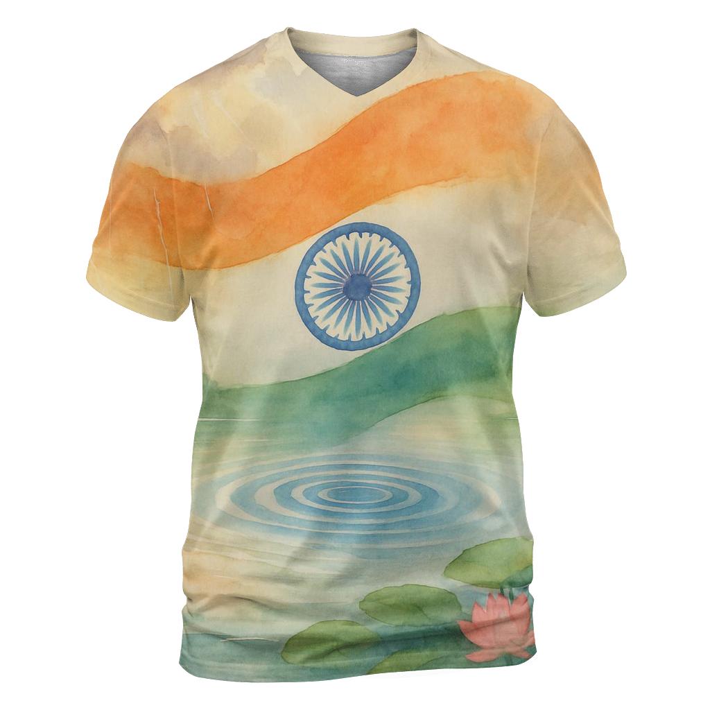 Lotus Monsoon Flag Of India statement graphic shirts