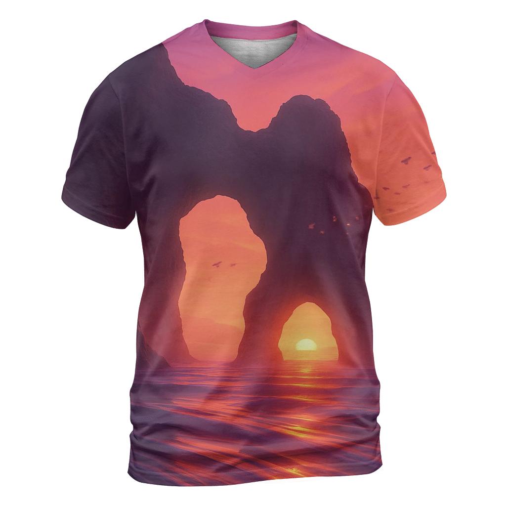 Tideglass Sunset Cathedral vibrant all-over design tees