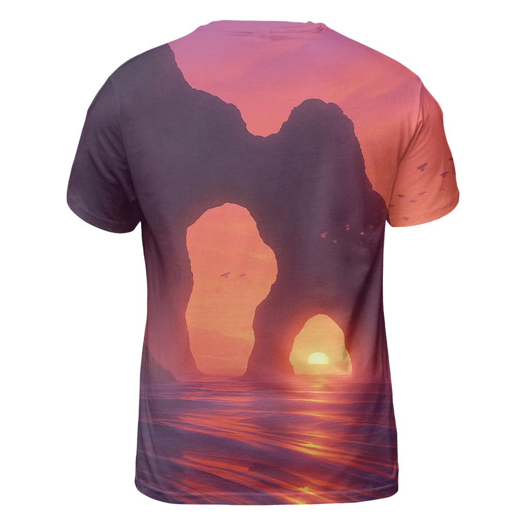 Tideglass Sunset Cathedral vibrant all-over design tees