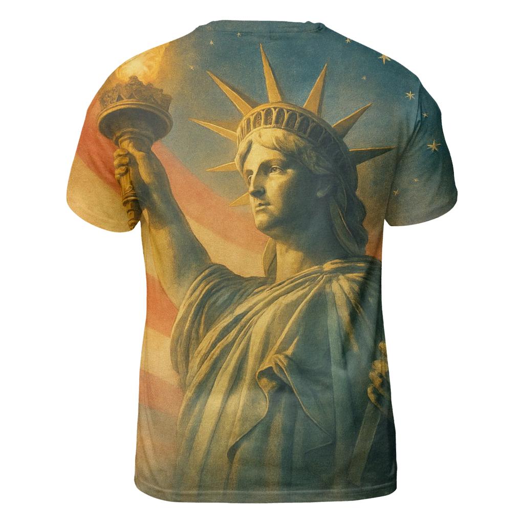 Harbor Dawn Liberty Radiance artistic all-over print tops