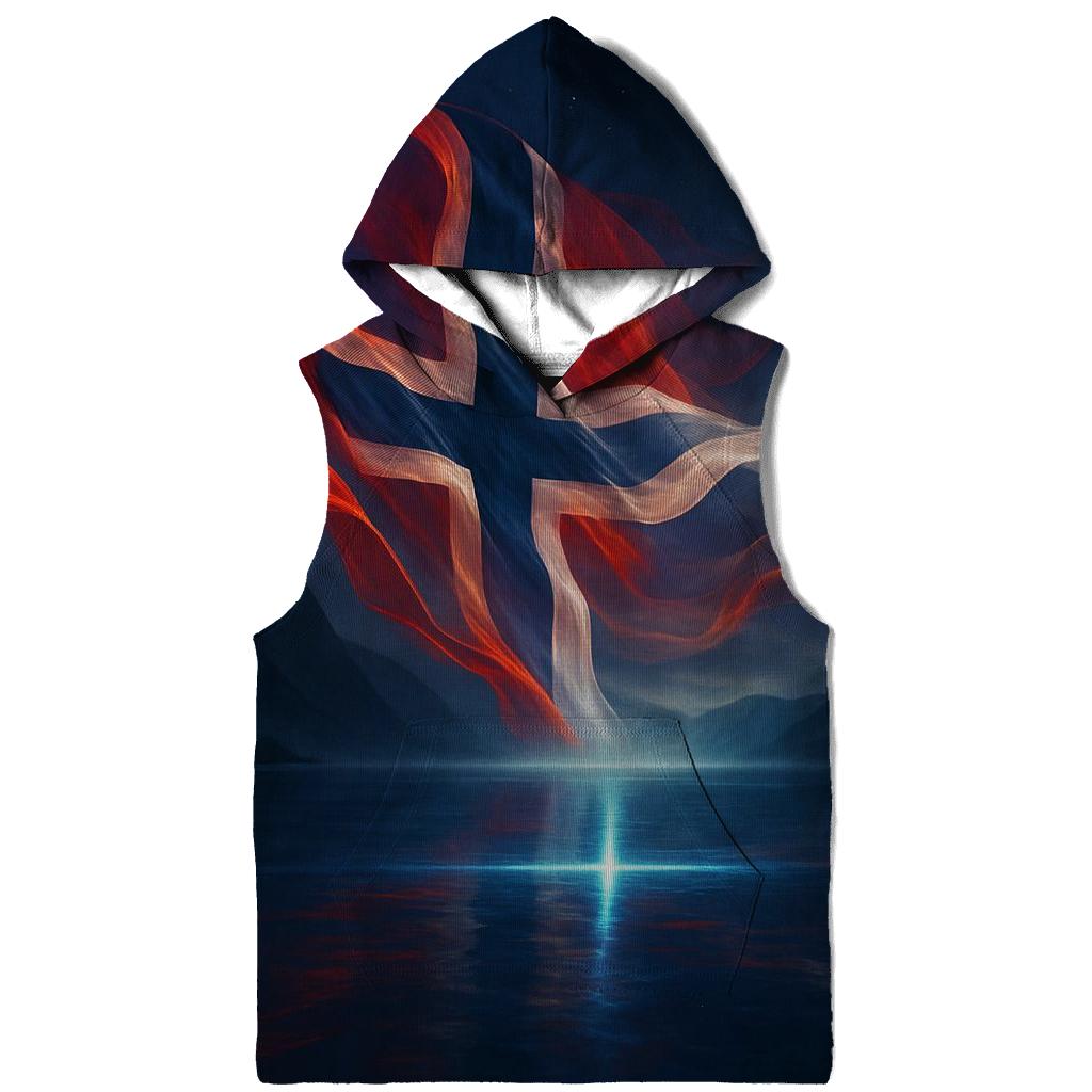 Aurora Fjord Flag Of Norway premium hoodies