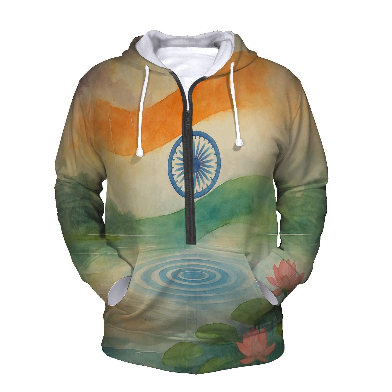 Lotus Monsoon Flag Of India custom hoodies