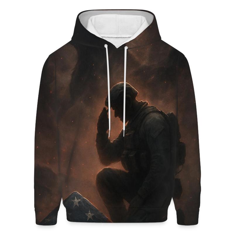 Celestial Vigil Over The Stripes embroidered hoodies