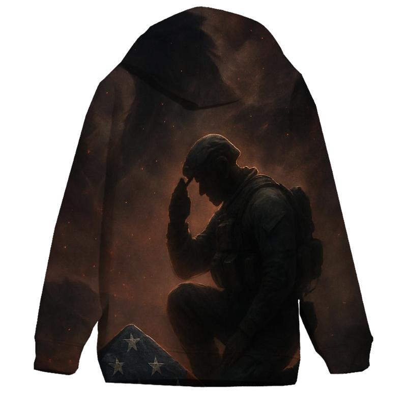 Celestial Vigil Over The Stripes embroidered hoodies