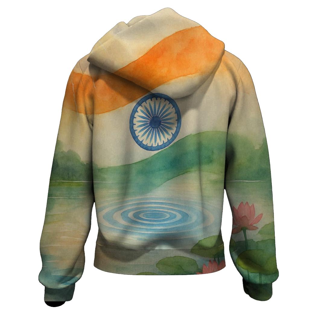 Lotus Monsoon Flag Of India zip-up hoodies