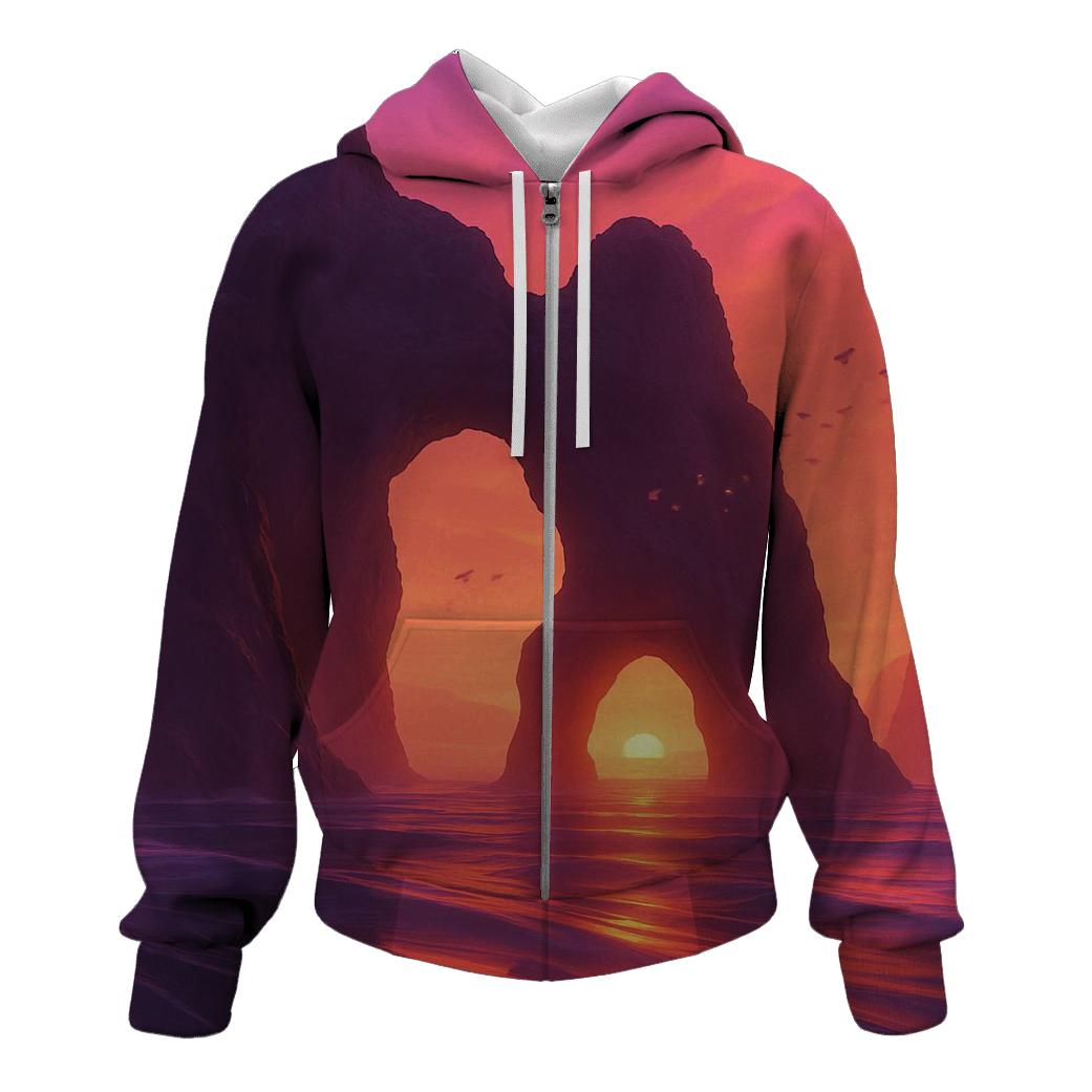 Tideglass Sunset Cathedral zip-up hoodies