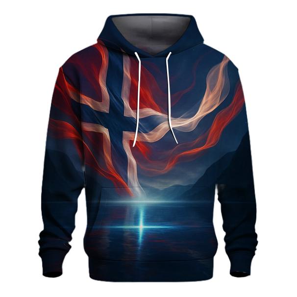 Aurora Fjord Flag Of Norway designer hoodies