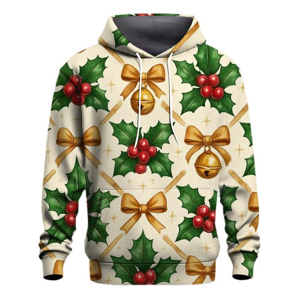 Crimson Holly Lattice On Ivory Background hoodie trends