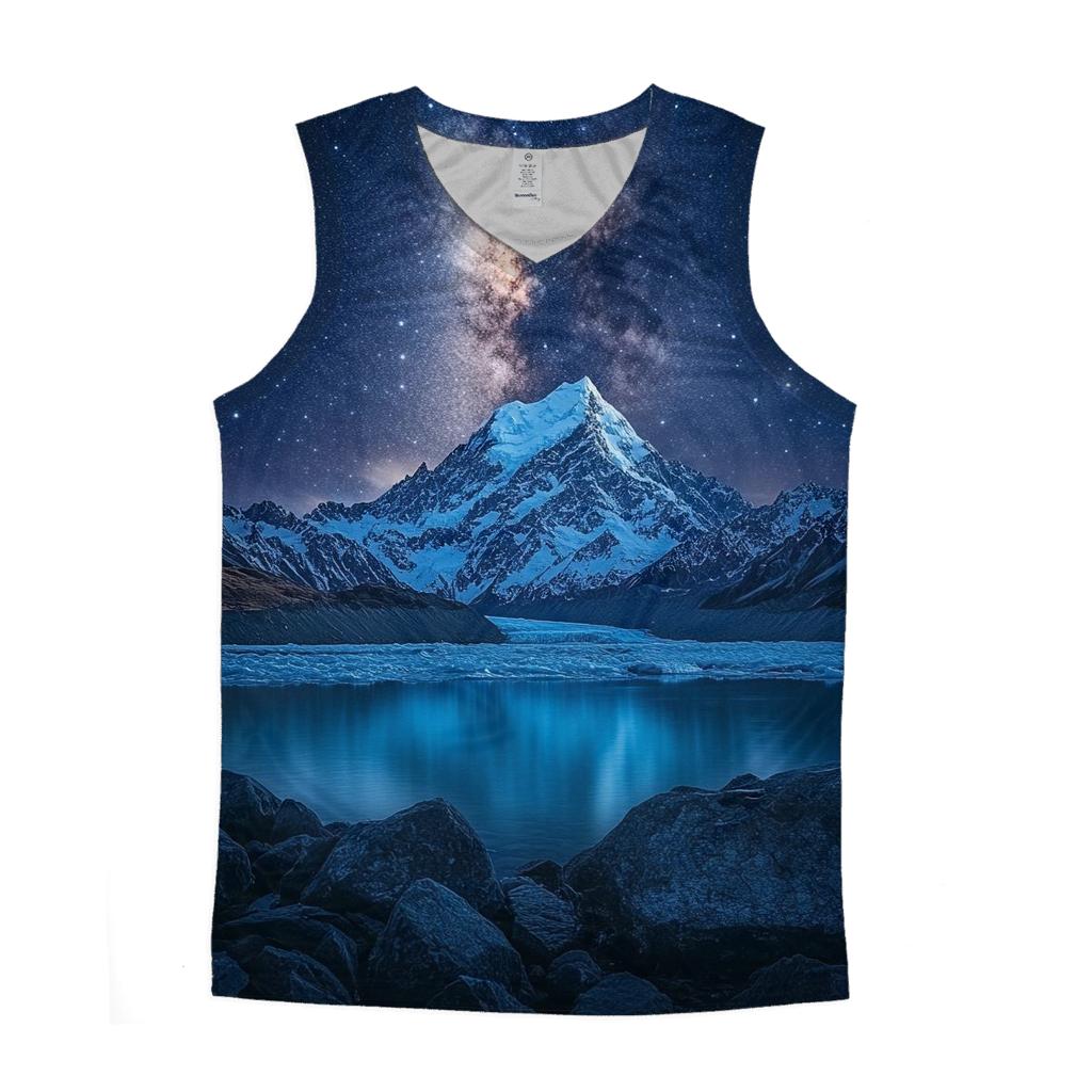 Mount Cook Aoraki New Zealand graphic print tank tops