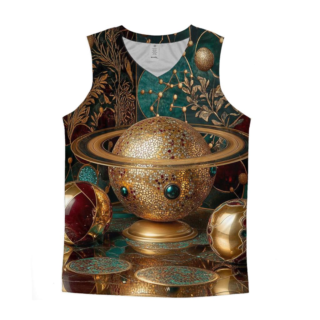 Gustav Klimt Inspired Golden Planetary Still Life personalized athletic tanks