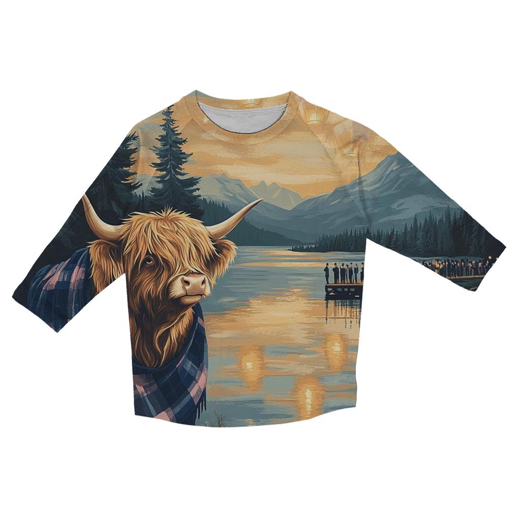 Lantern Festival With Highland Cow Glow stylish quarter sleeve tops