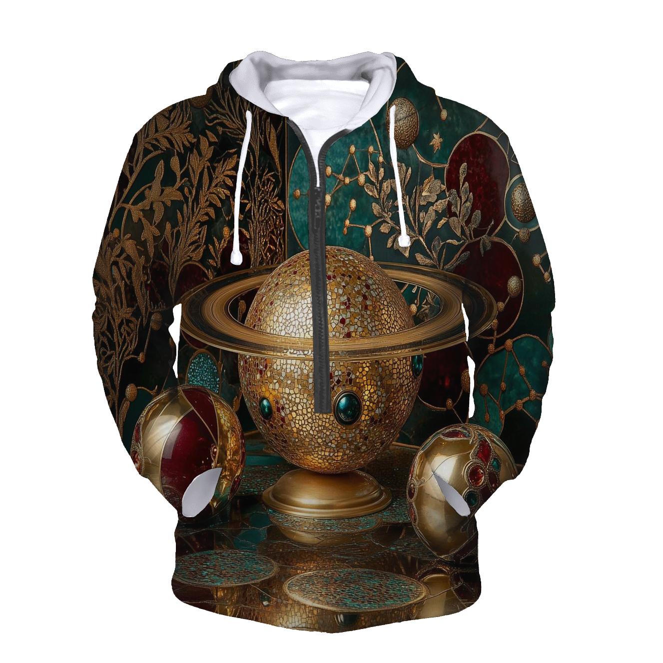 Gustav Klimt Inspired Golden Planetary Still Life hoodies fashion