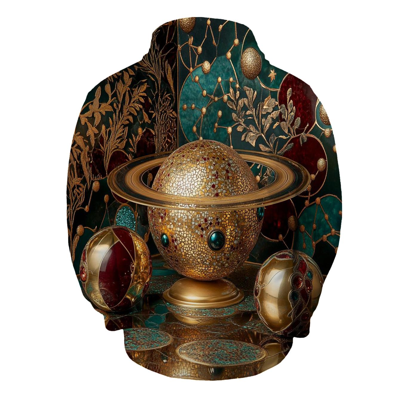 Gustav Klimt Inspired Golden Planetary Still Life hoodies fashion