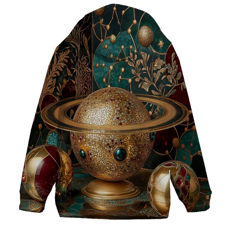 Gustav Klimt Inspired Golden Planetary Still Life pullover hoodies