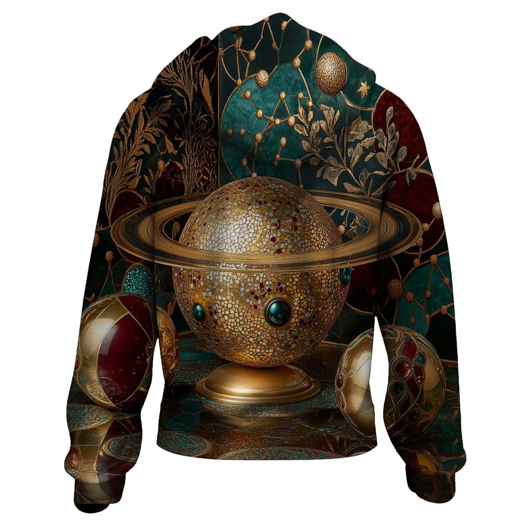 Gustav Klimt Inspired Golden Planetary Still Life designer hoodies