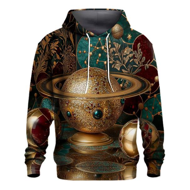 Gustav Klimt Inspired Golden Planetary Still Life designer hoodies