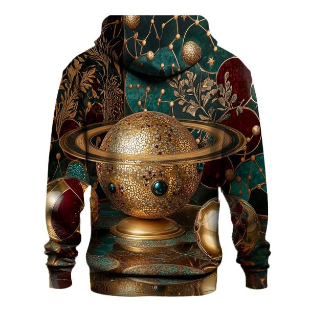 Gustav Klimt Inspired Golden Planetary Still Life designer hoodies
