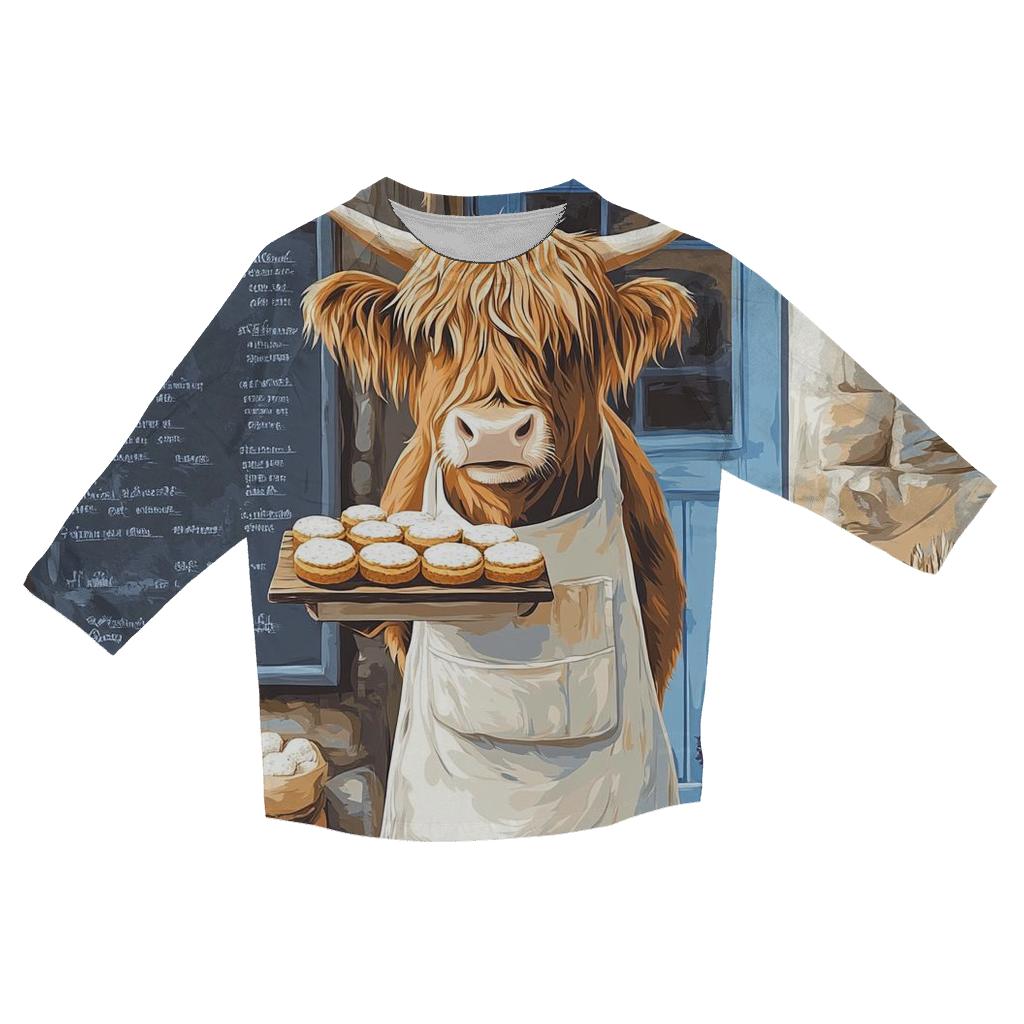 Highland Cow Baker With Oatcake Tray stylish quarter sleeve tops