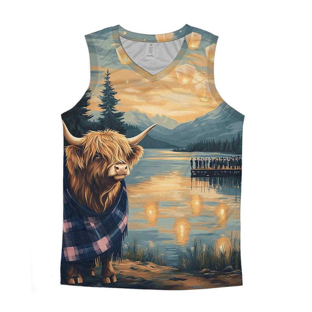 Lantern Festival With Highland Cow Glow designer workout tanks