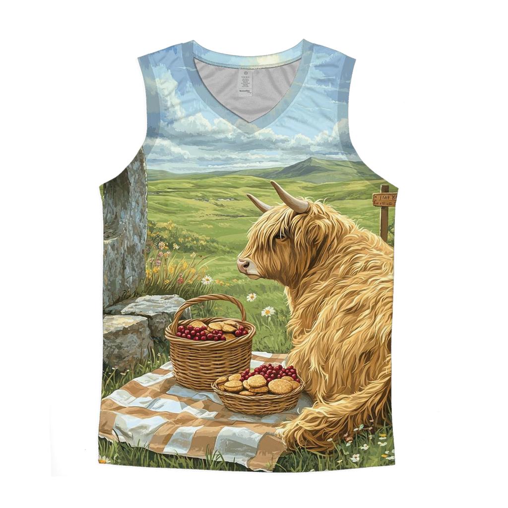 Stone Circle Picnic, Highland Cow Companion custom tank tops