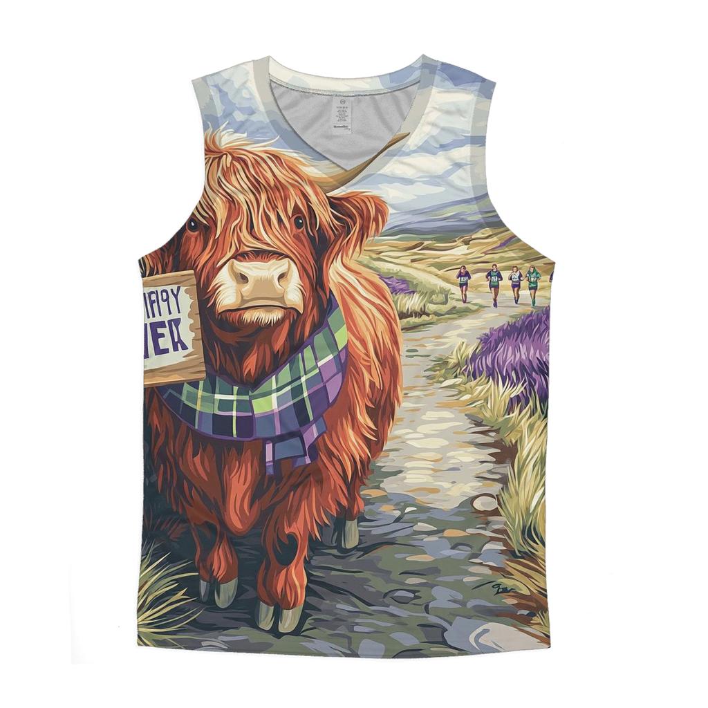 Highland Cow Marathon Spectator On The Moor designer workout tanks