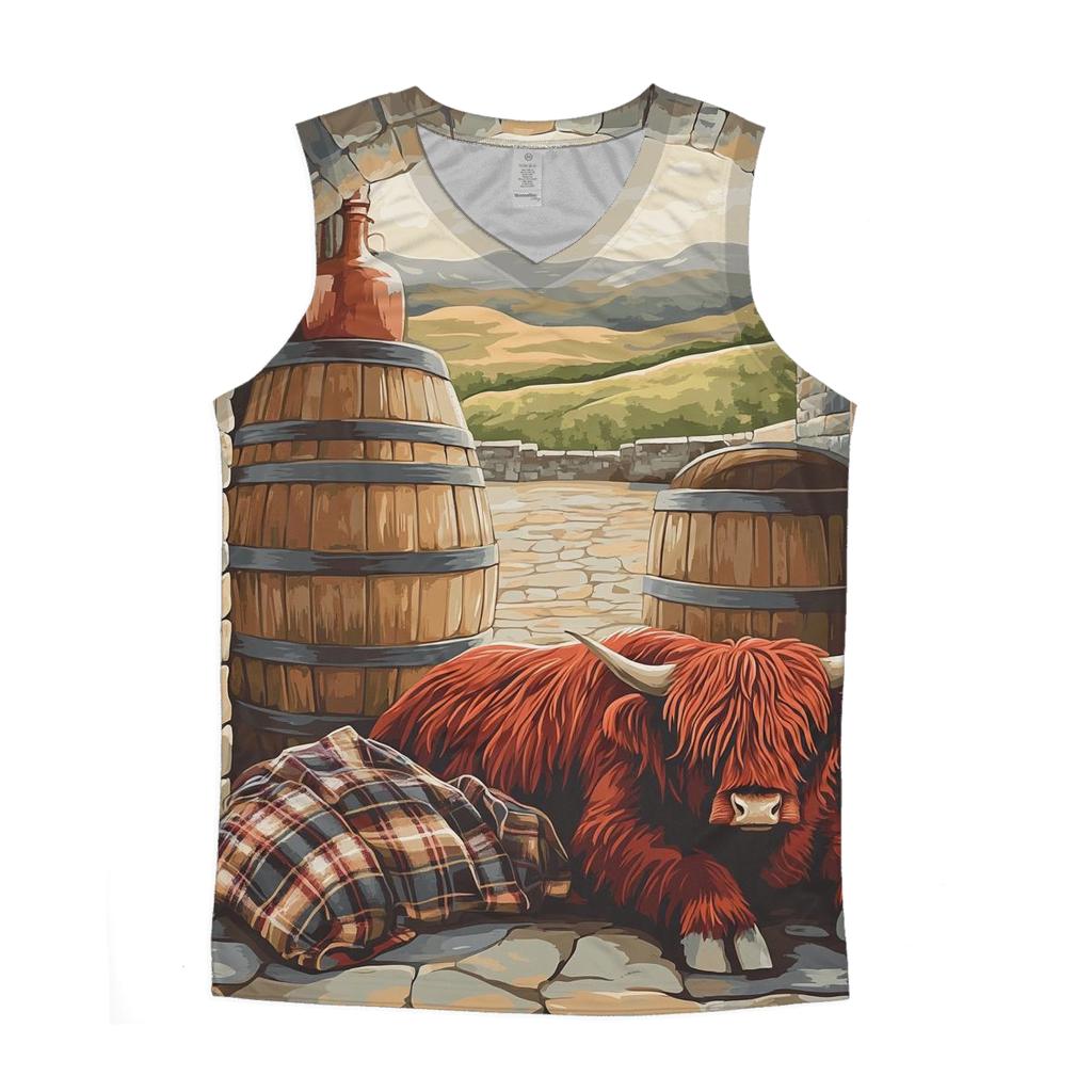 Highland Cow At The Whisky Barrel Rest custom tank tops
