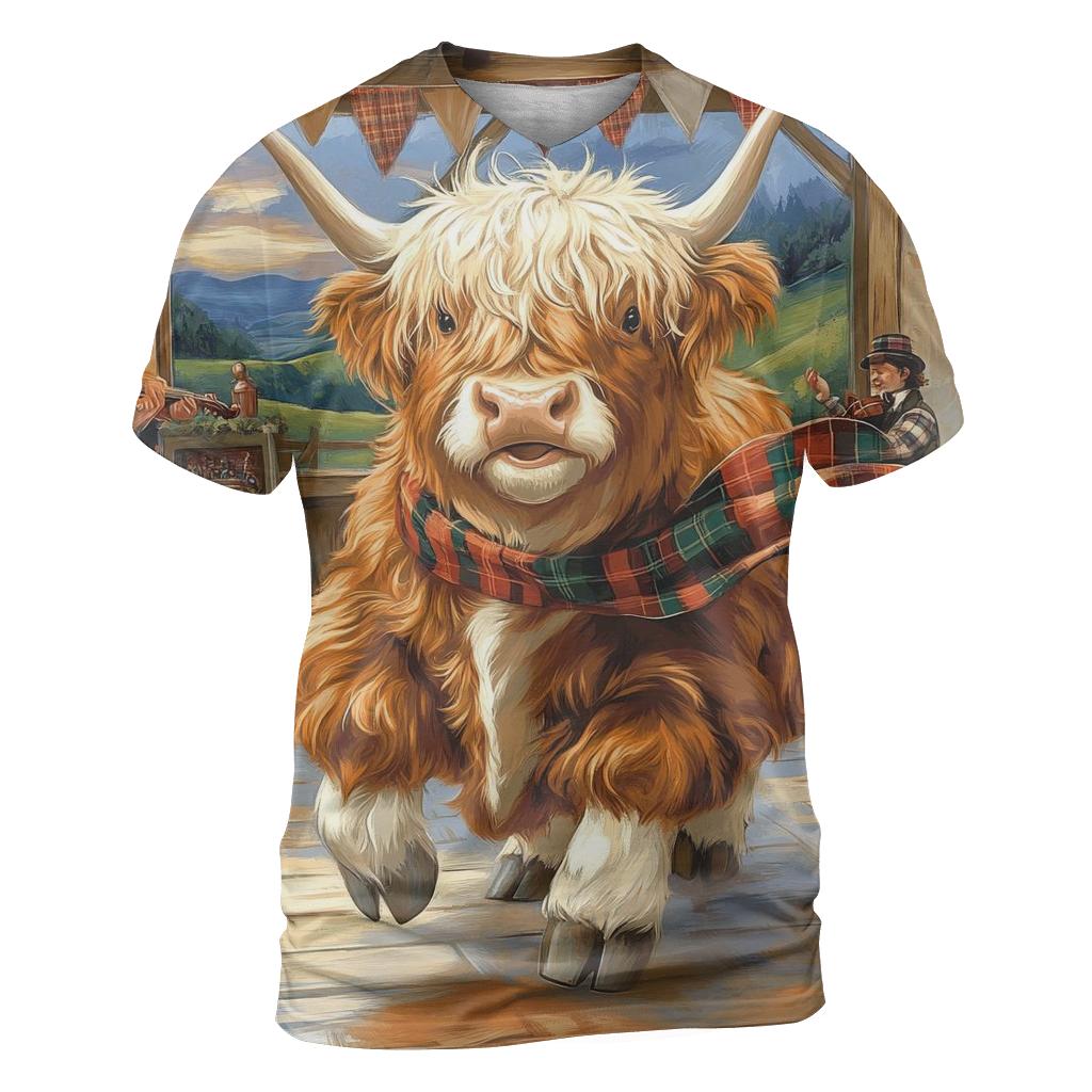 Ceilidh Dance Partner, Highland Cow Spin personalized full print shirts