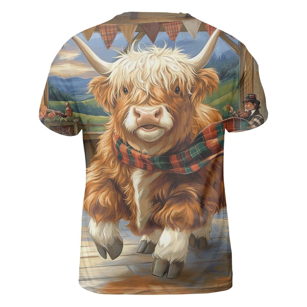 Ceilidh Dance Partner, Highland Cow Spin personalized full print shirts