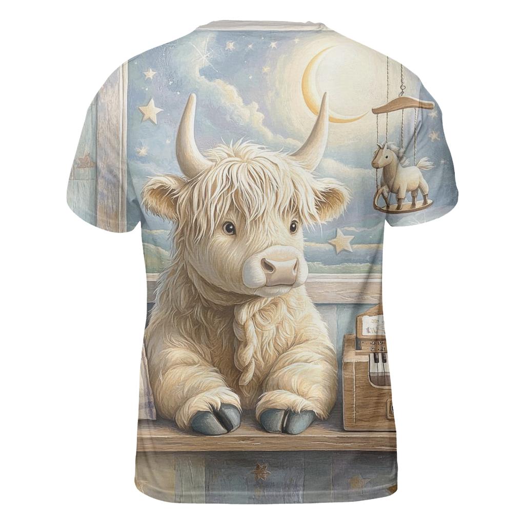 Highland Cow Music Box In The Nursery trendy printed shirt styles