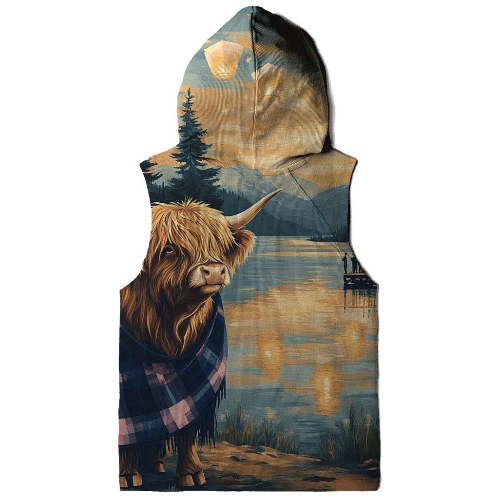 Lantern Festival With Highland Cow Glow embroidered hoodies