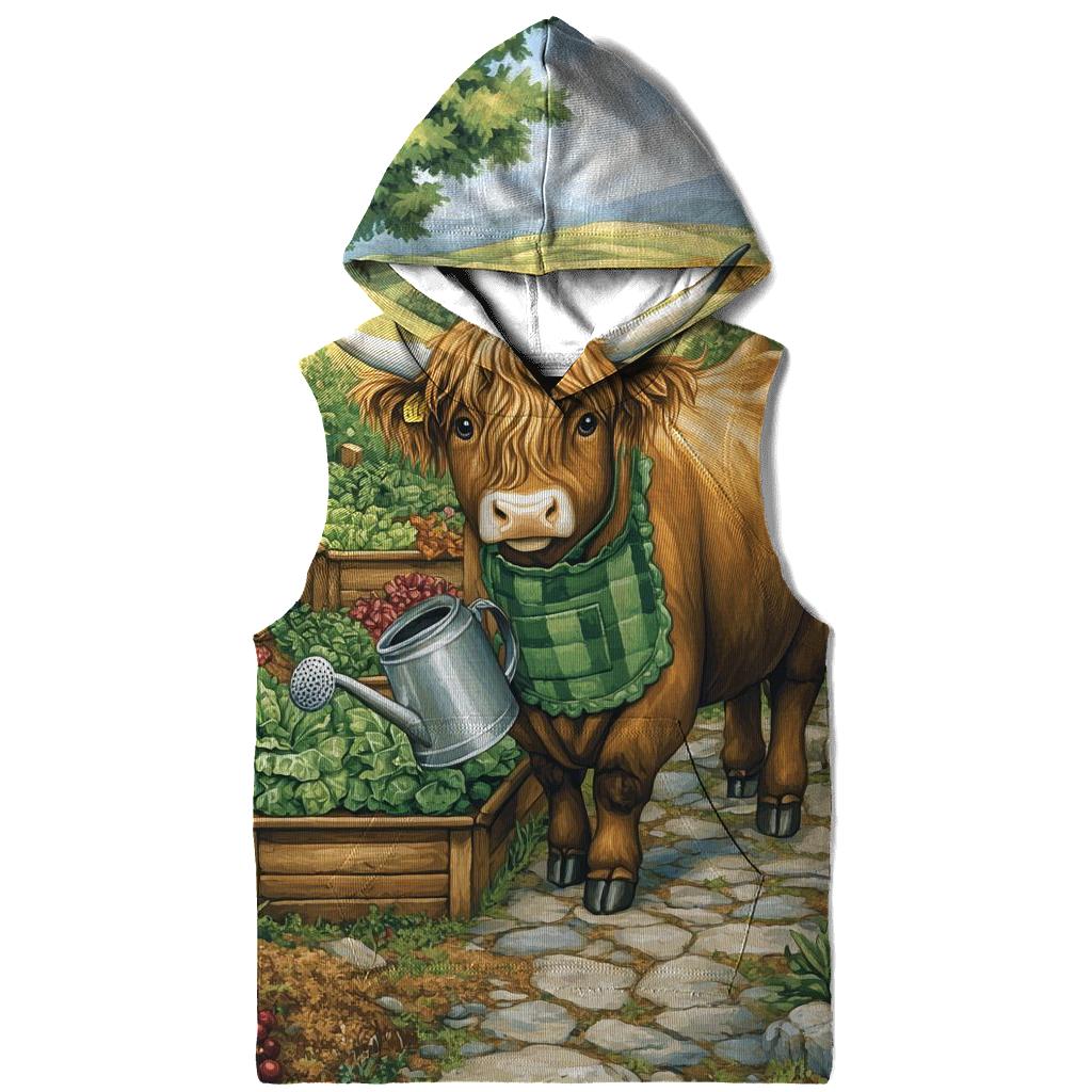 Highland Cow Gardener In A Cottage Plot hoodies fashion
