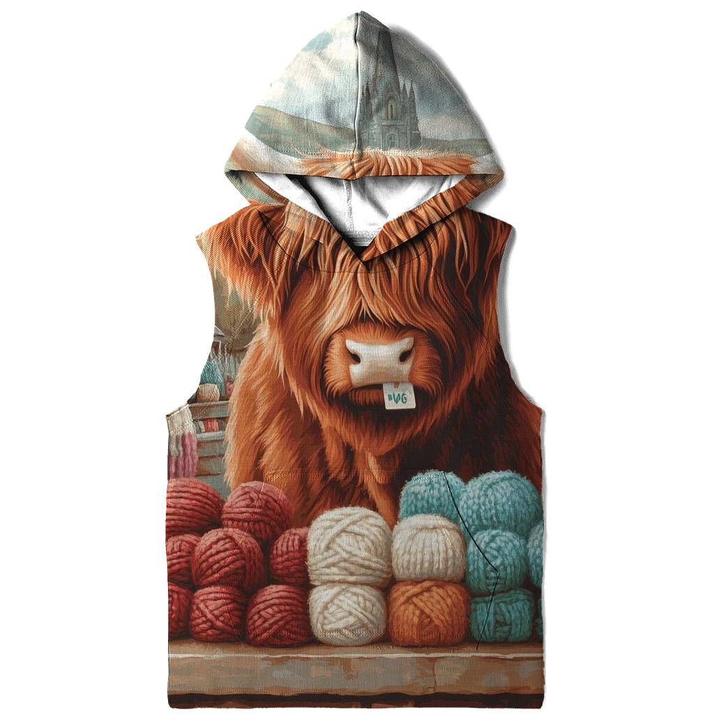 Highland Cow At The Wool Fair Stall hoodie designs